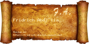 Fridrich Abélia névjegykártya